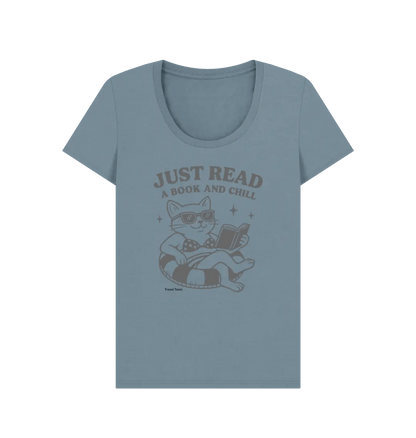 Just read books and chill scoop neck t-shirt - Trend Tonic
