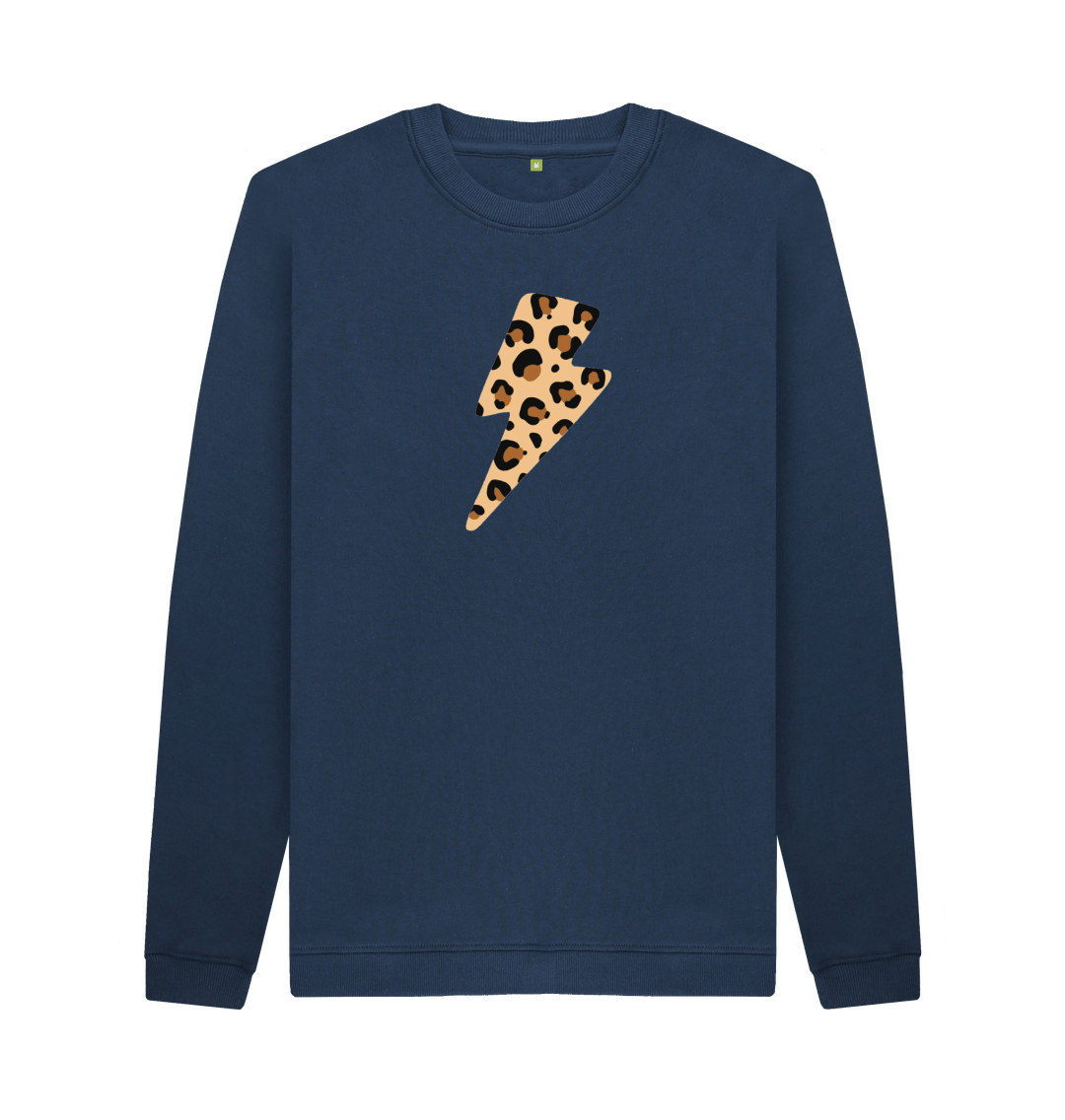 Navy Blue Printed Sweater Front