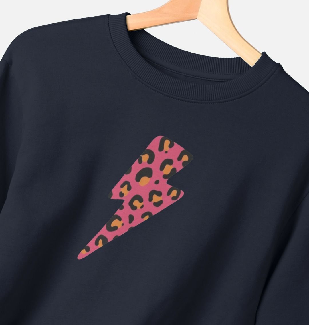 Red and orange leopard print lightning bolt unisex sweater Trend Tonic