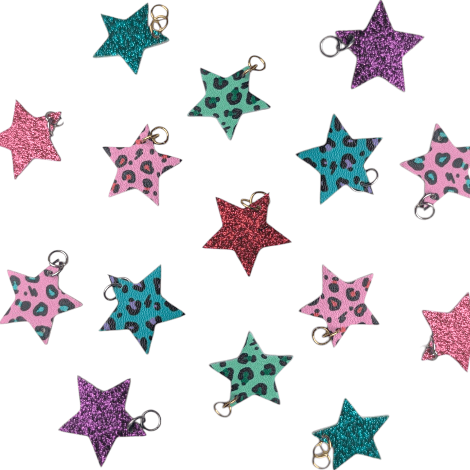 Leopard and glitter star flip the charms - Trend Tonic