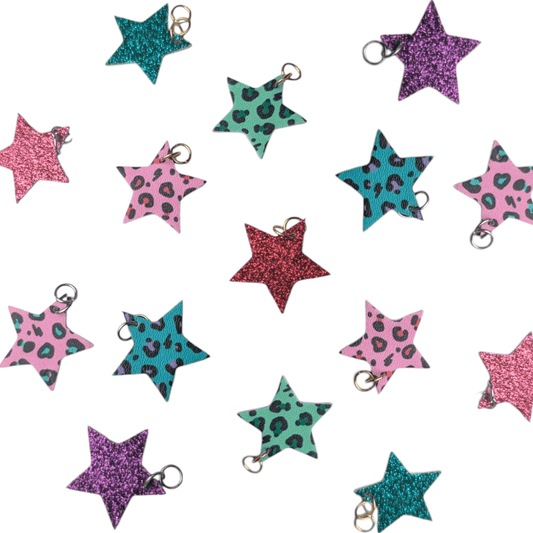 Leopard and glitter star flip the charms - Trend Tonic