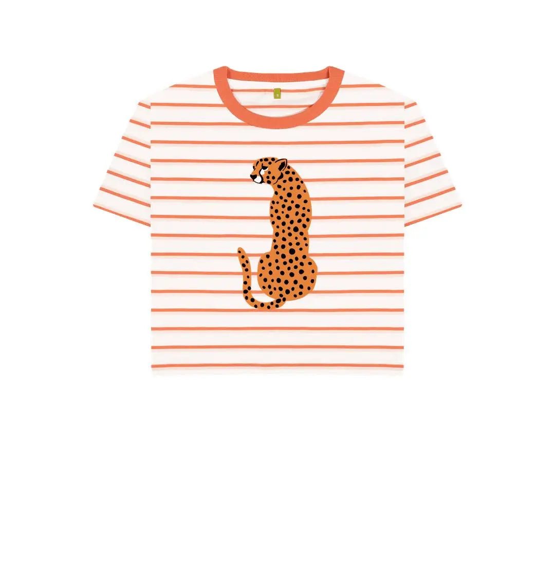 Leopard graphic stripe boxy t-shirt - Trend Tonic