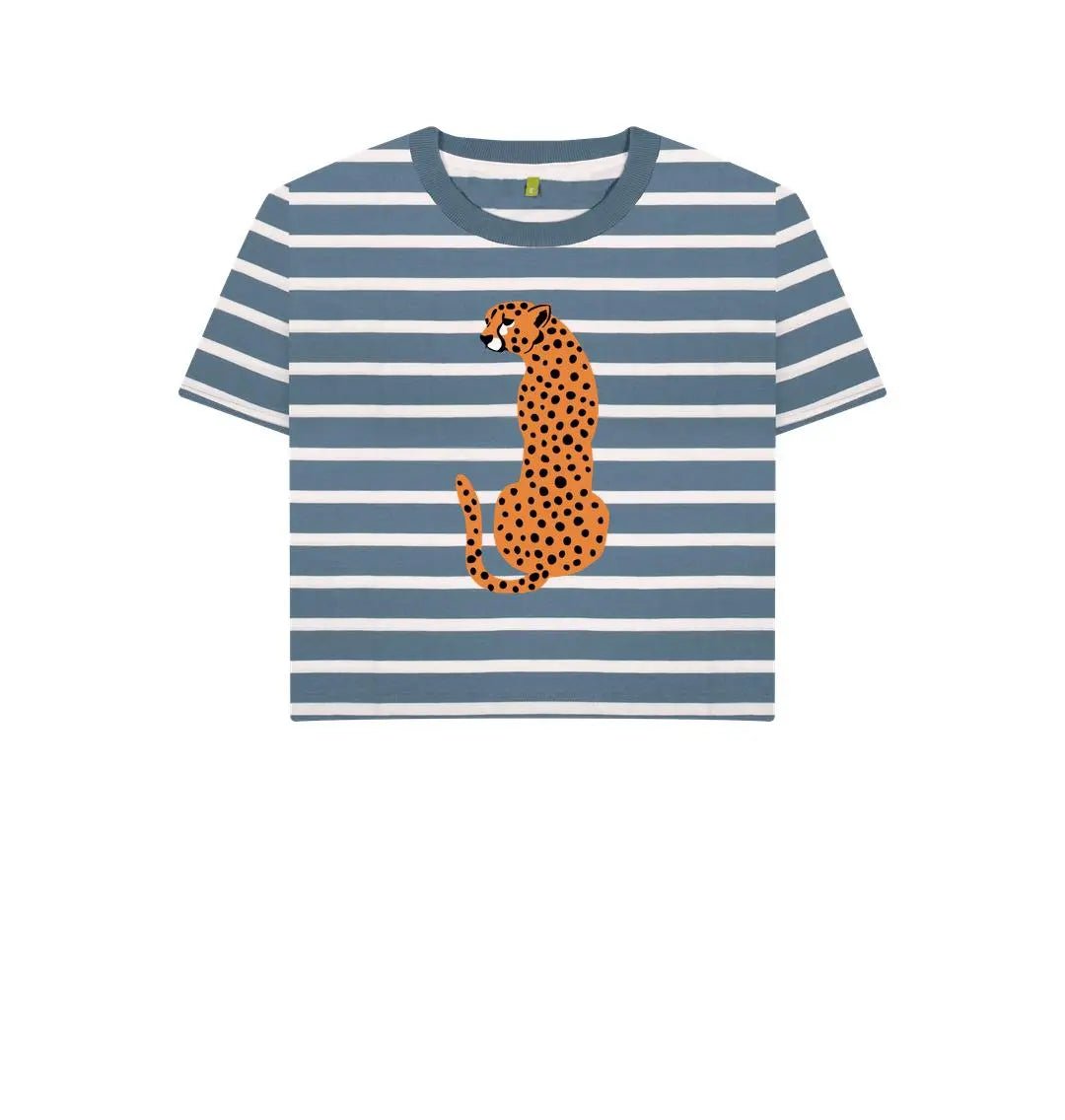 Leopard graphic stripe boxy t-shirt - Trend Tonic