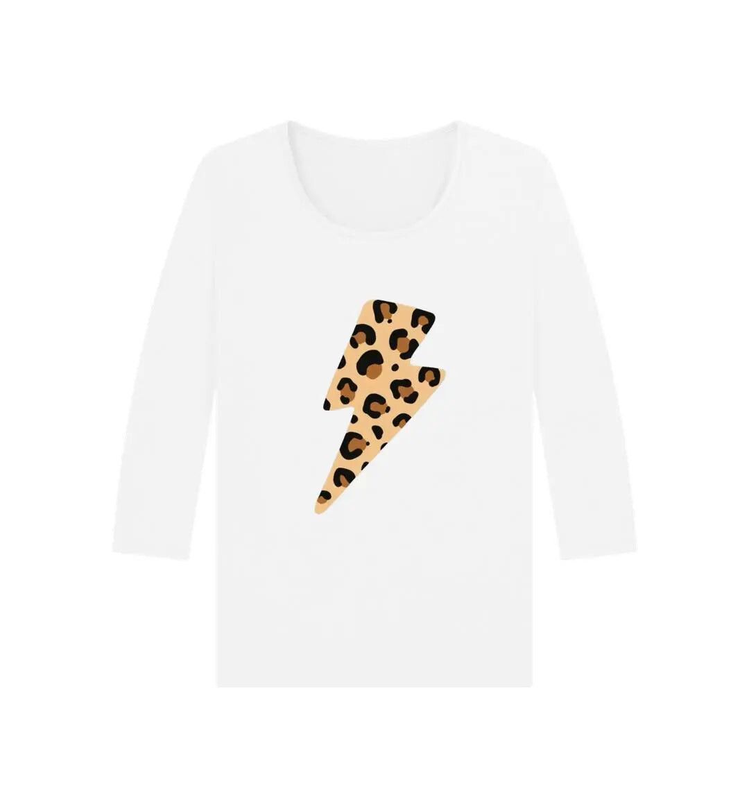 Leopard lightnig bolt 3/4 sleeve t-shirt - Trend Tonic