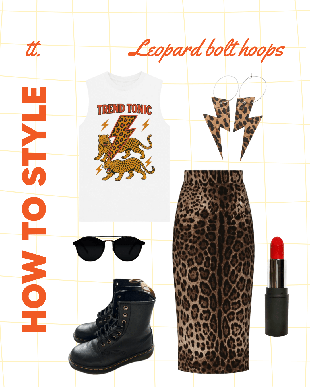 Leopard print lightning bolt earrings - Trend Tonic