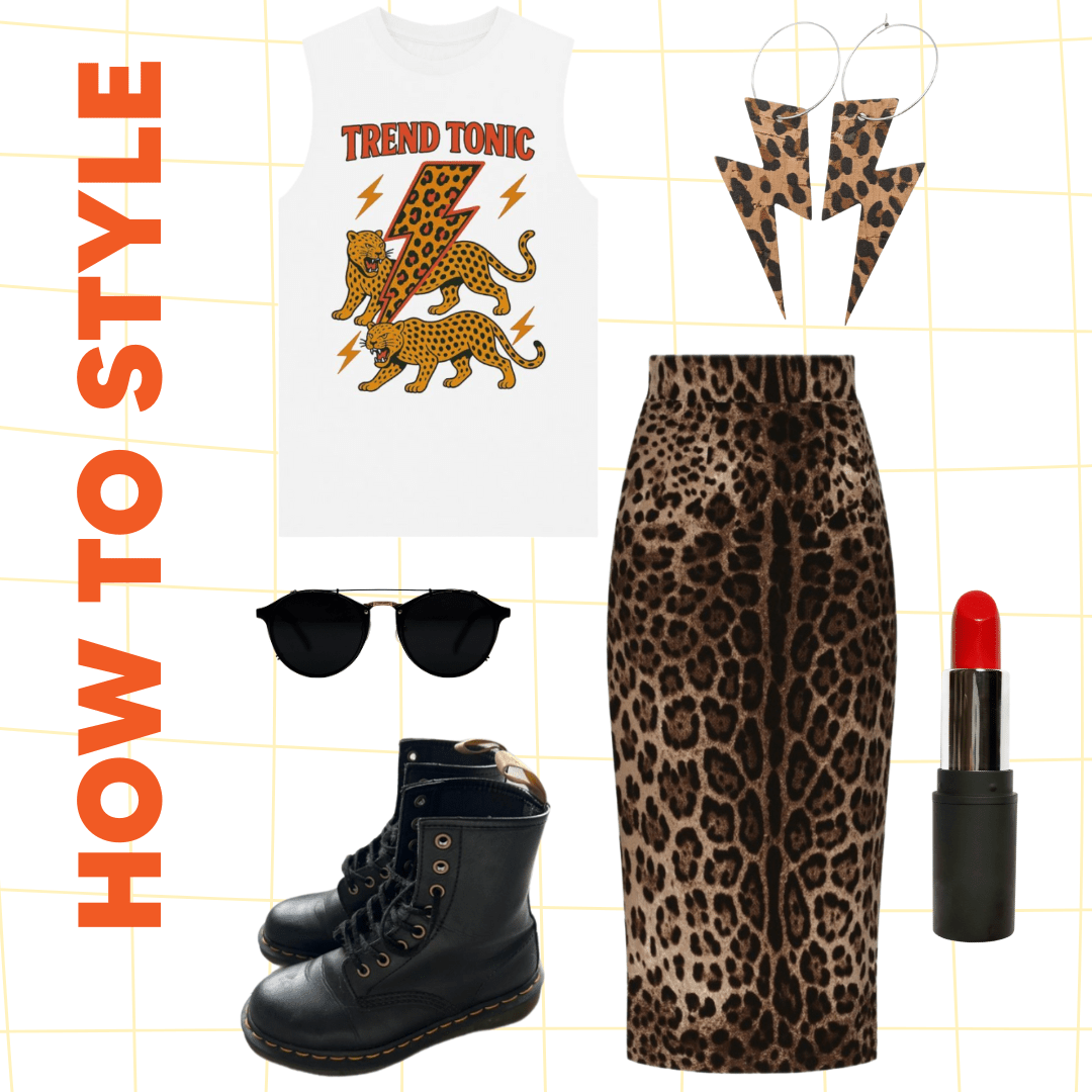 Leopard print lightning bolt earrings - Trend Tonic
