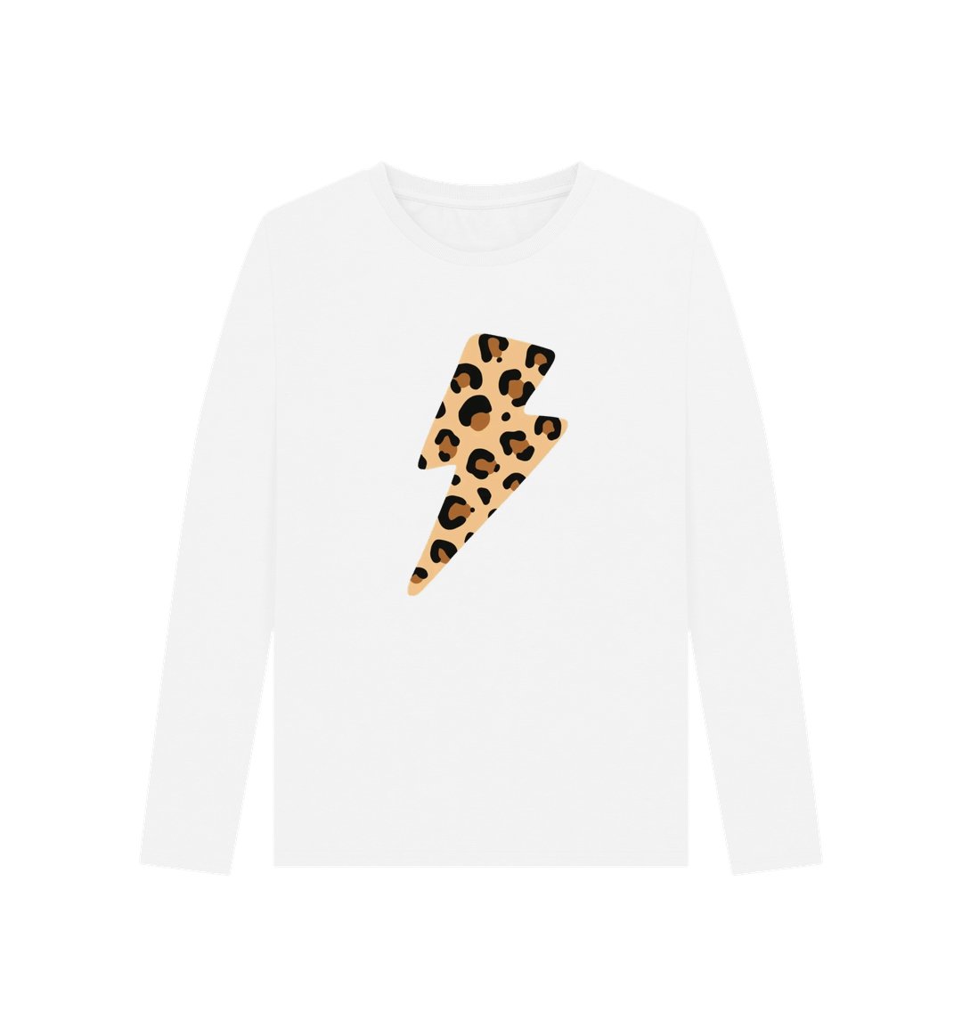 Leopard print lightning bolt long sleeve t-shirt - Trend Tonic