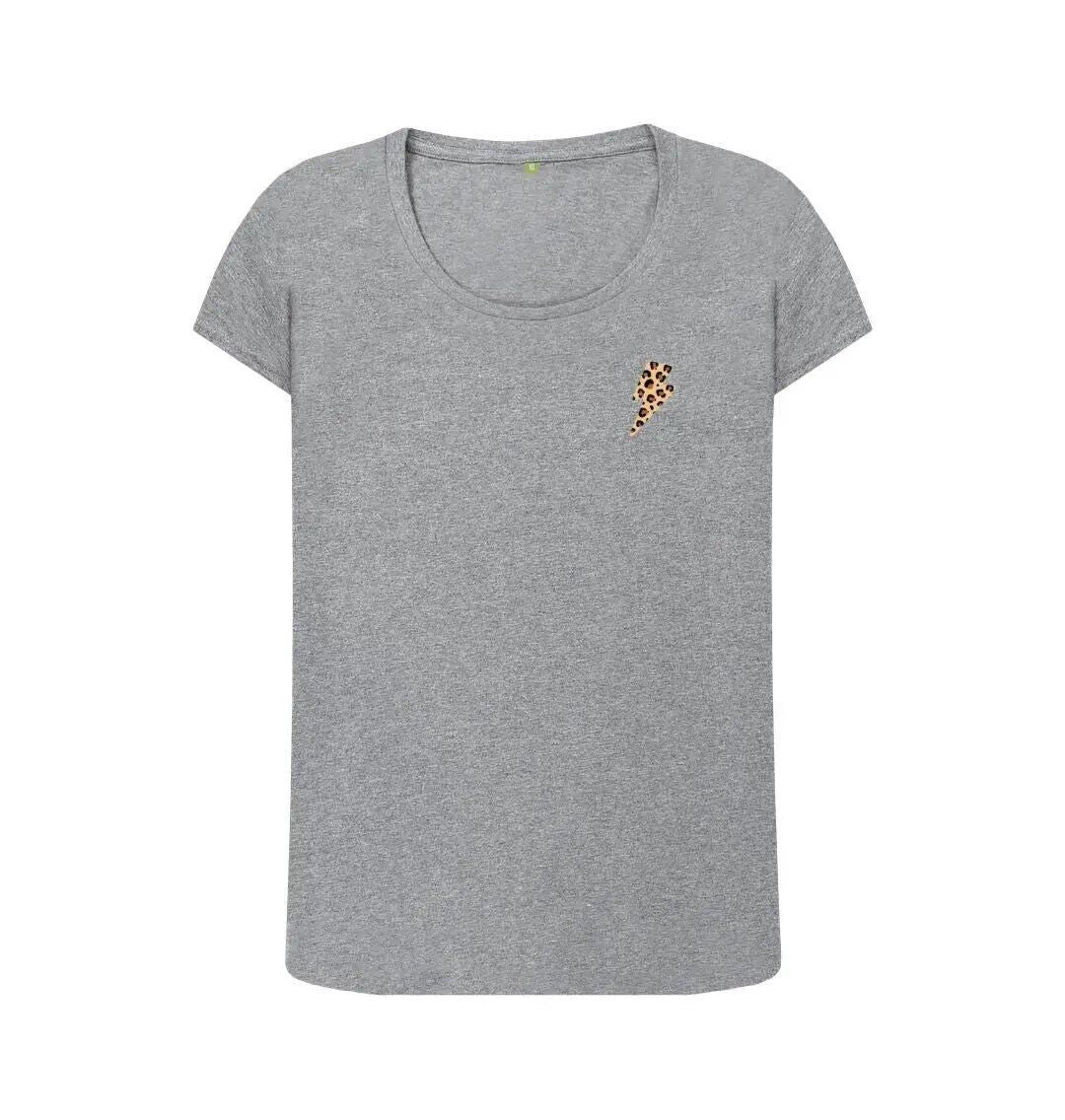 Leopard print scoop neck tshirt - Trend Tonic