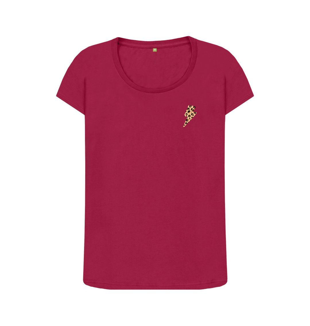 Leopard print scoop neck tshirt - Trend Tonic