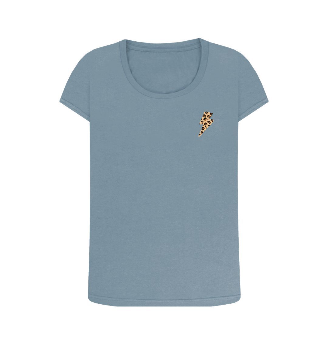 Leopard print scoop neck tshirt - Trend Tonic