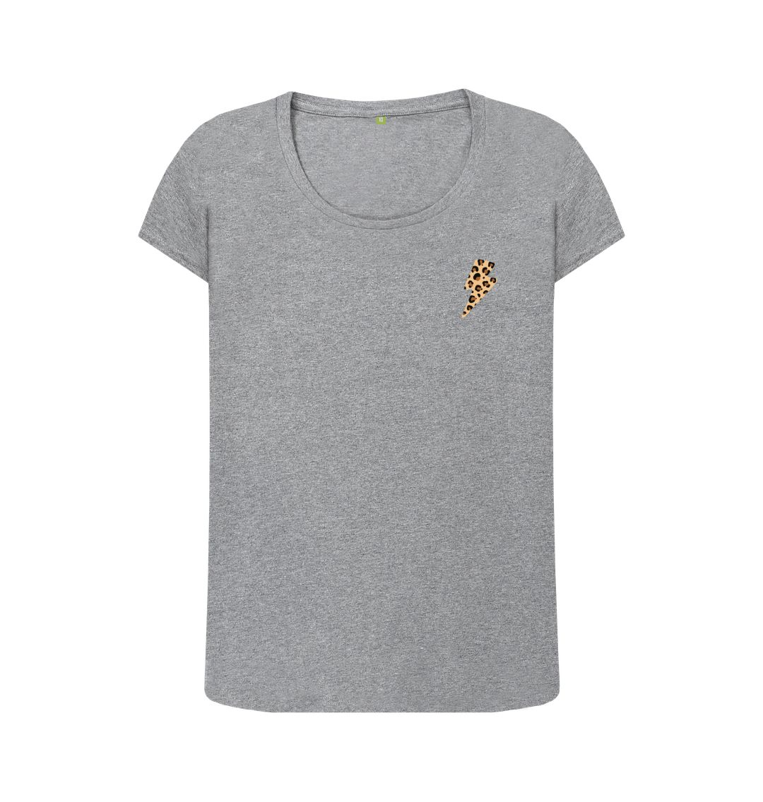 Leopard print scoop neck tshirt - Trend Tonic