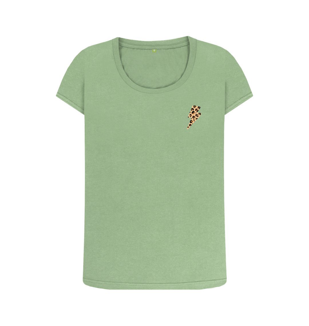 Leopard print scoop neck tshirt - Trend Tonic