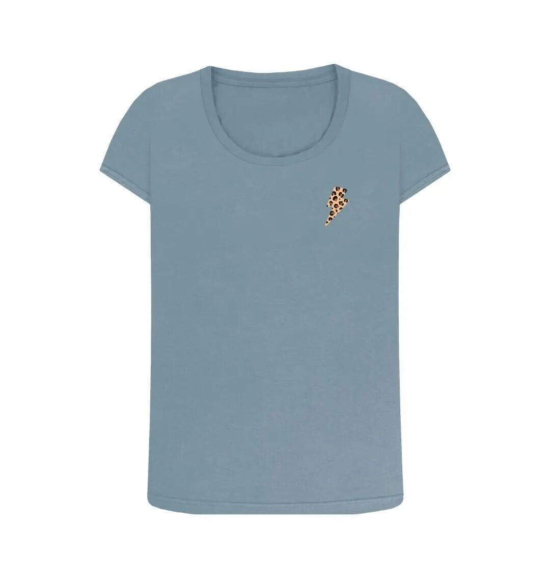 Leopard print scoop neck tshirt - Trend Tonic