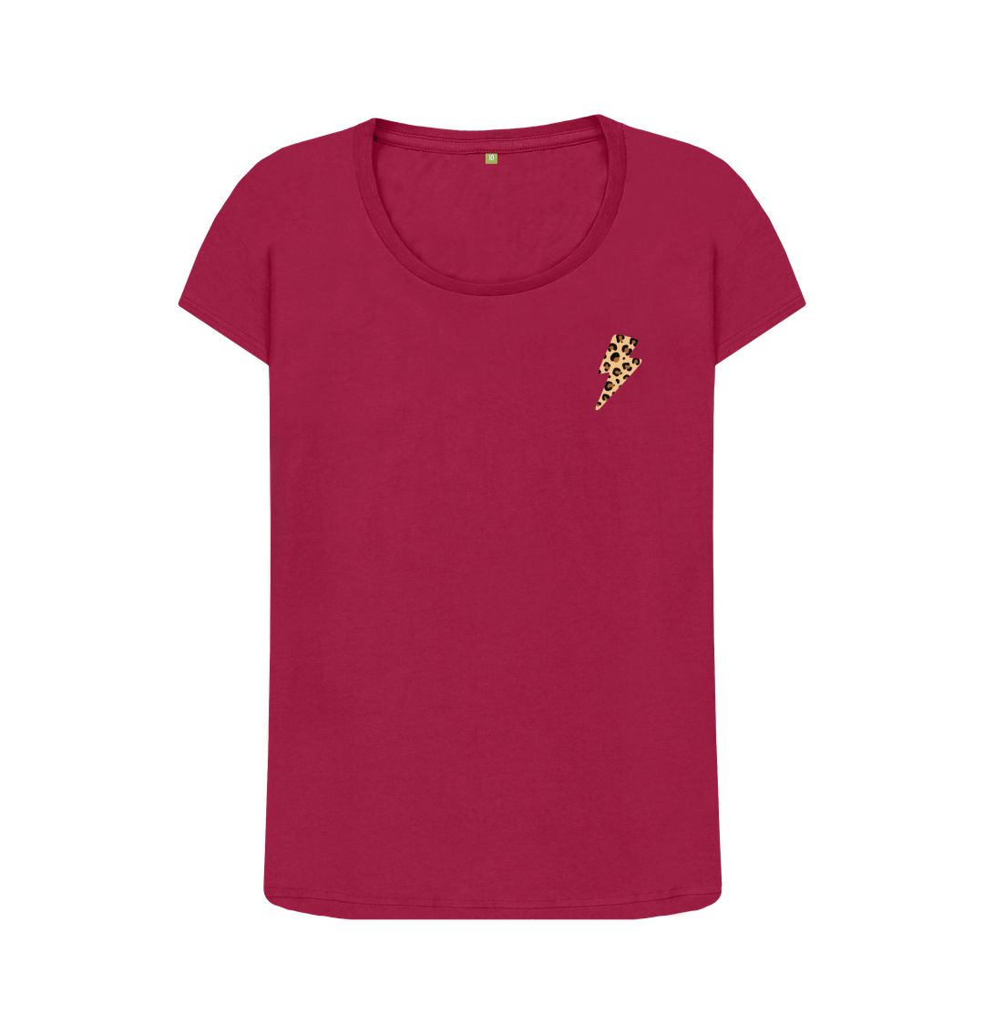 Leopard print scoop neck tshirt - Trend Tonic