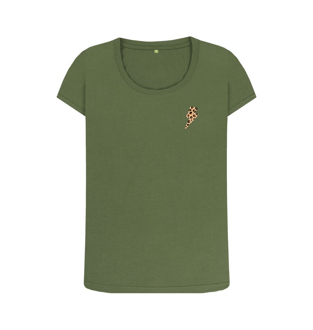 Leopard print scoop neck tshirt - Trend Tonic