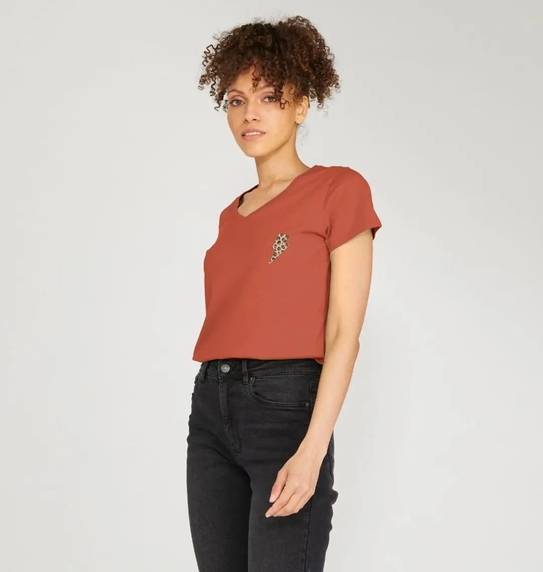 Leopard print V neck tshirt - Trend Tonic