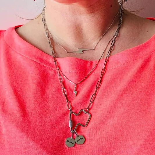 Lightning bolt charm necklace set - Trend Tonic
