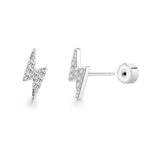 Lightning bolt flat back stud earrings - Trend Tonic