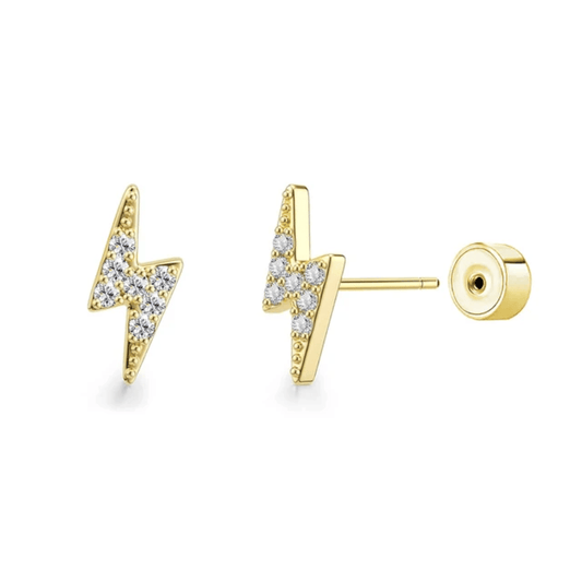 Lightning bolt flat back stud earrings - Trend Tonic
