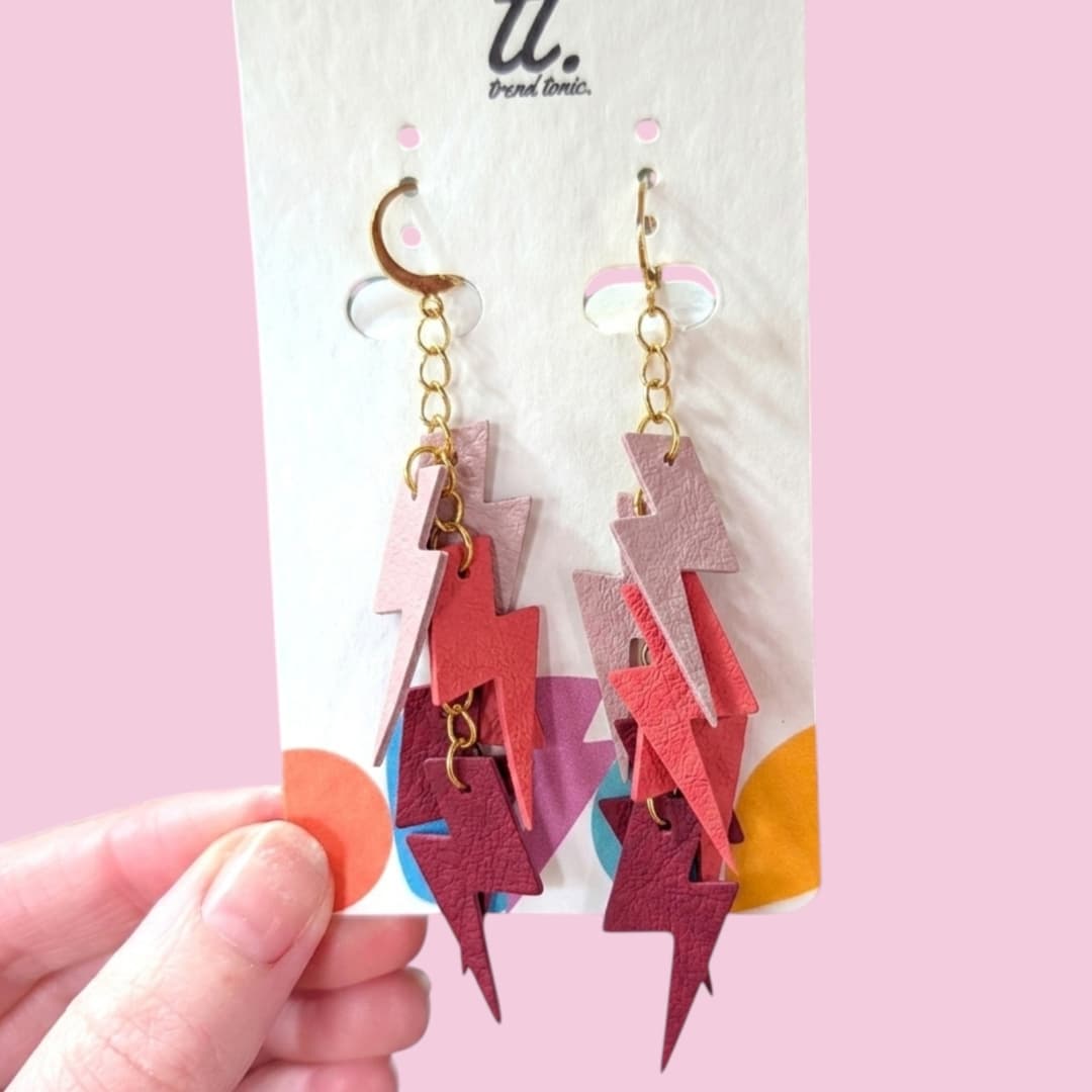 Lightning bolt tassel earrings - Trend Tonic