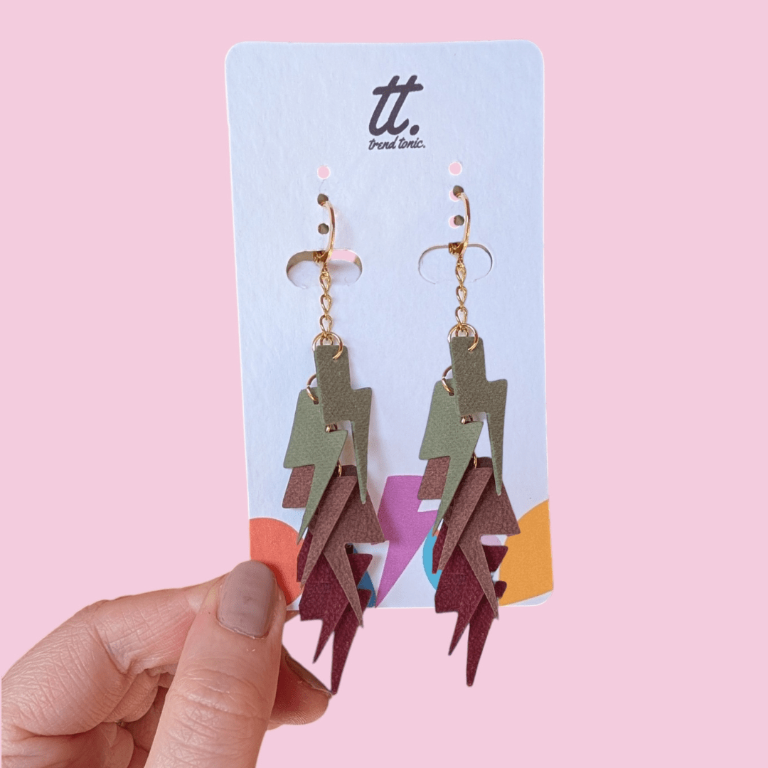 Lightning bolt tassel earrings - Trend Tonic