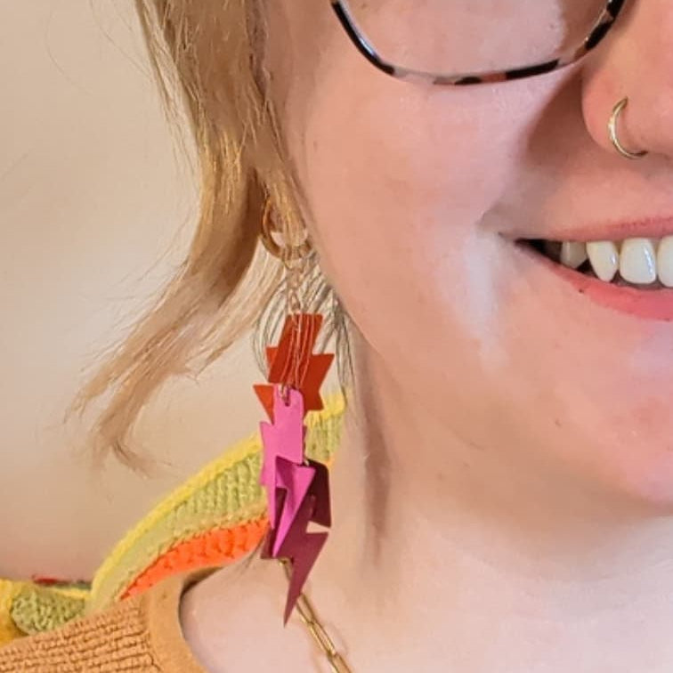 Lightning bolt tassel earrings - Trend Tonic