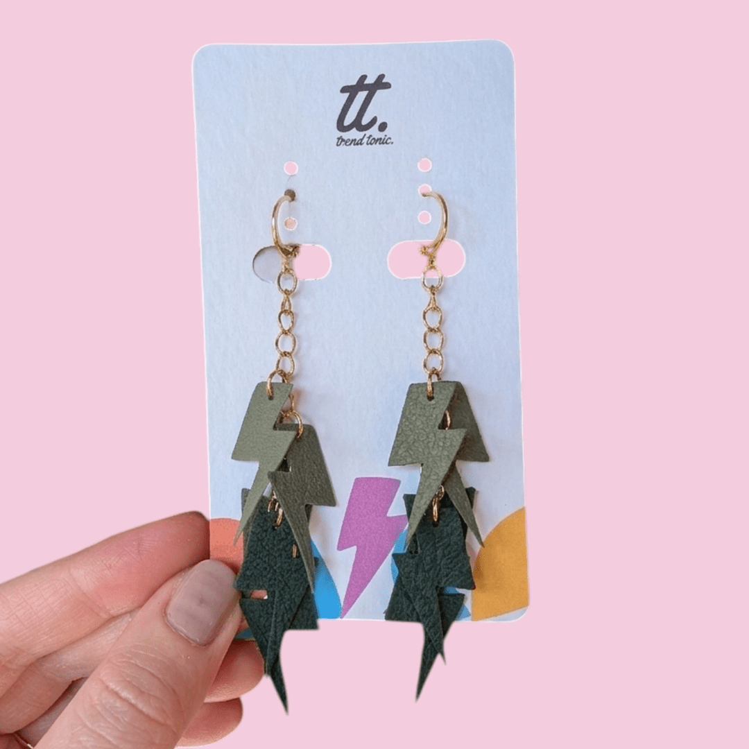 Lightning bolt tassel earrings - Trend Tonic