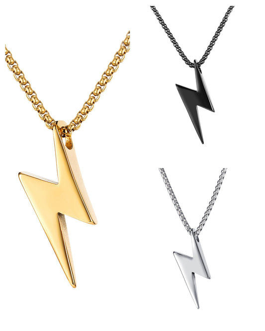 Long chunky lightning bolt necklace - Trend Tonic