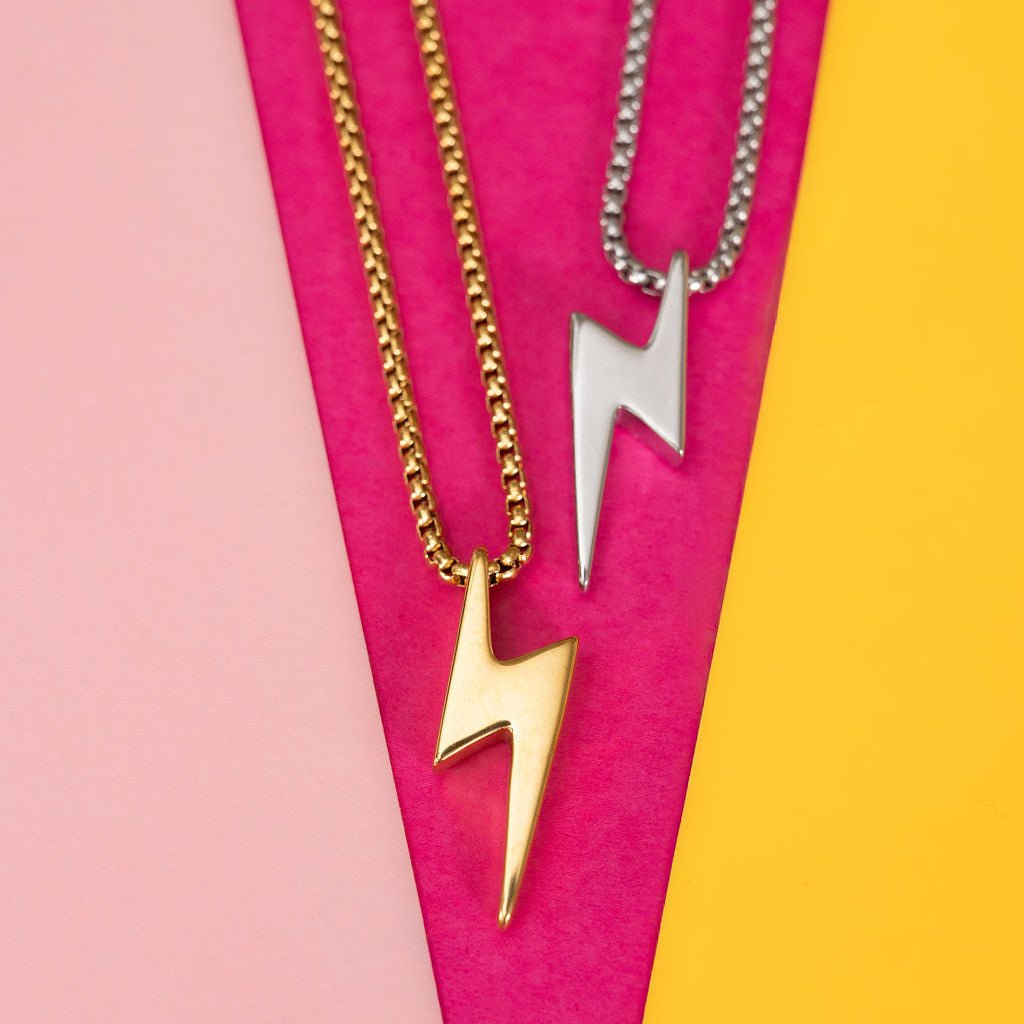 Long chunky lightning bolt necklace - Trend Tonic
