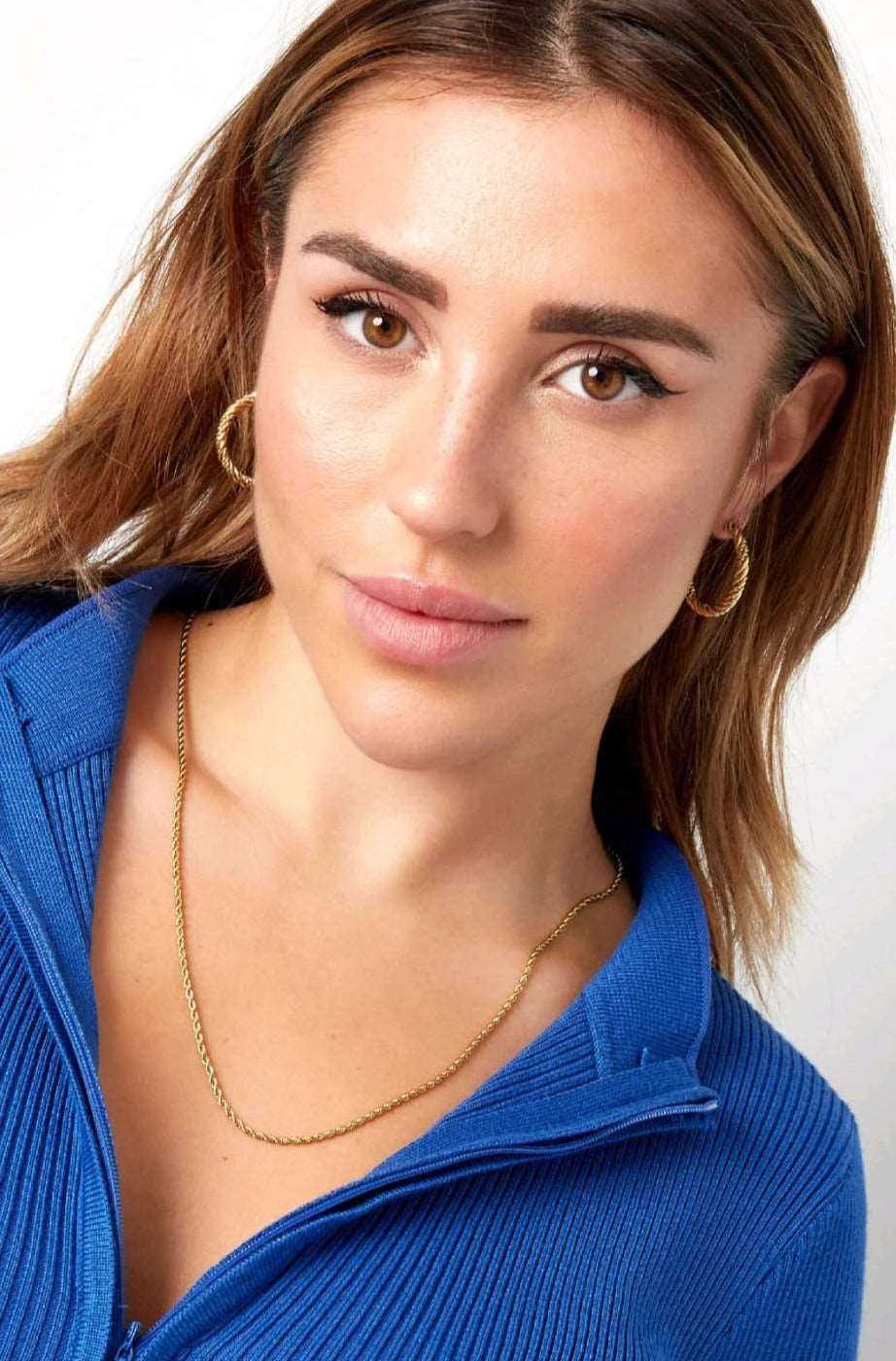 Long twist rope chain gold necklace - Trend Tonic