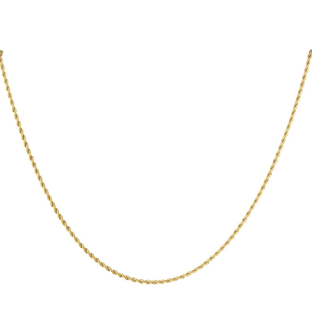 Long twist rope chain gold necklace - Trend Tonic