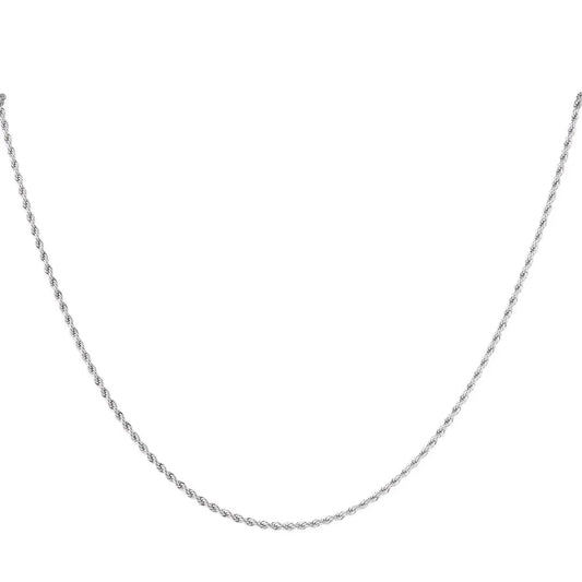 Long twist rope chain silver necklace - Trend Tonic