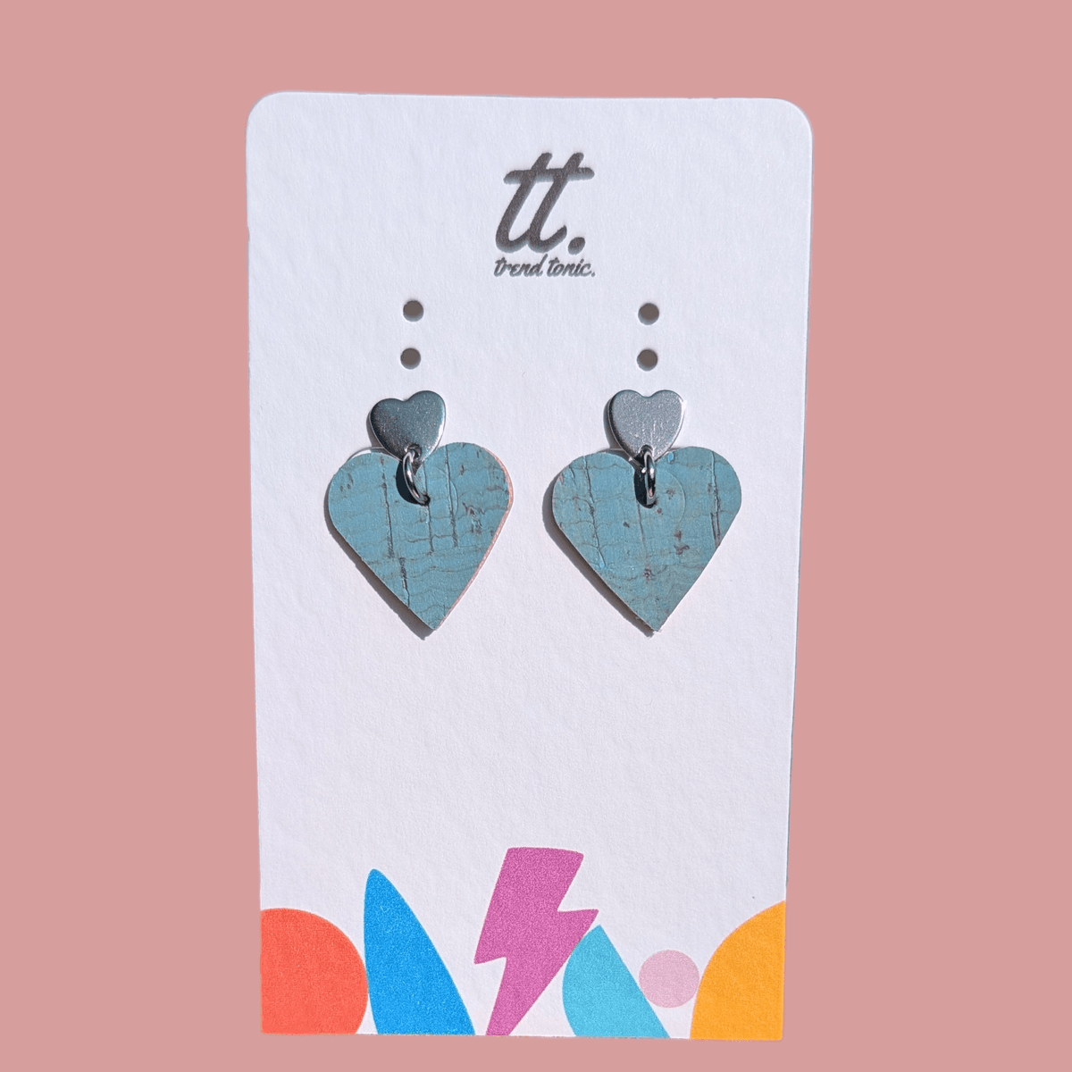 Lovestruck Leigh blue mini heart stud earrings - Trend Tonic