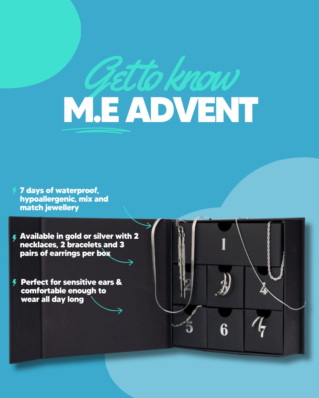 M. Elizabeth Jewellery 7 - Day Advent Calendar – Gold or Silver - Trend Tonic