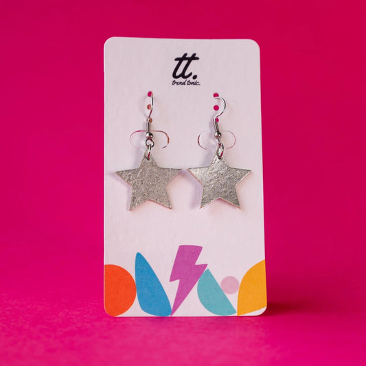 Mini silver star earrings - Trend Tonic