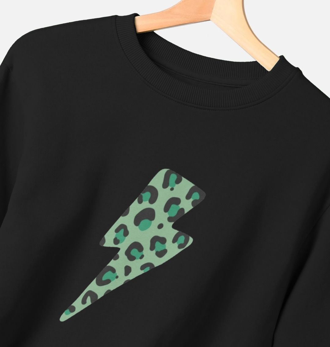 Green leopard lightning bolt sweater Trend Tonic