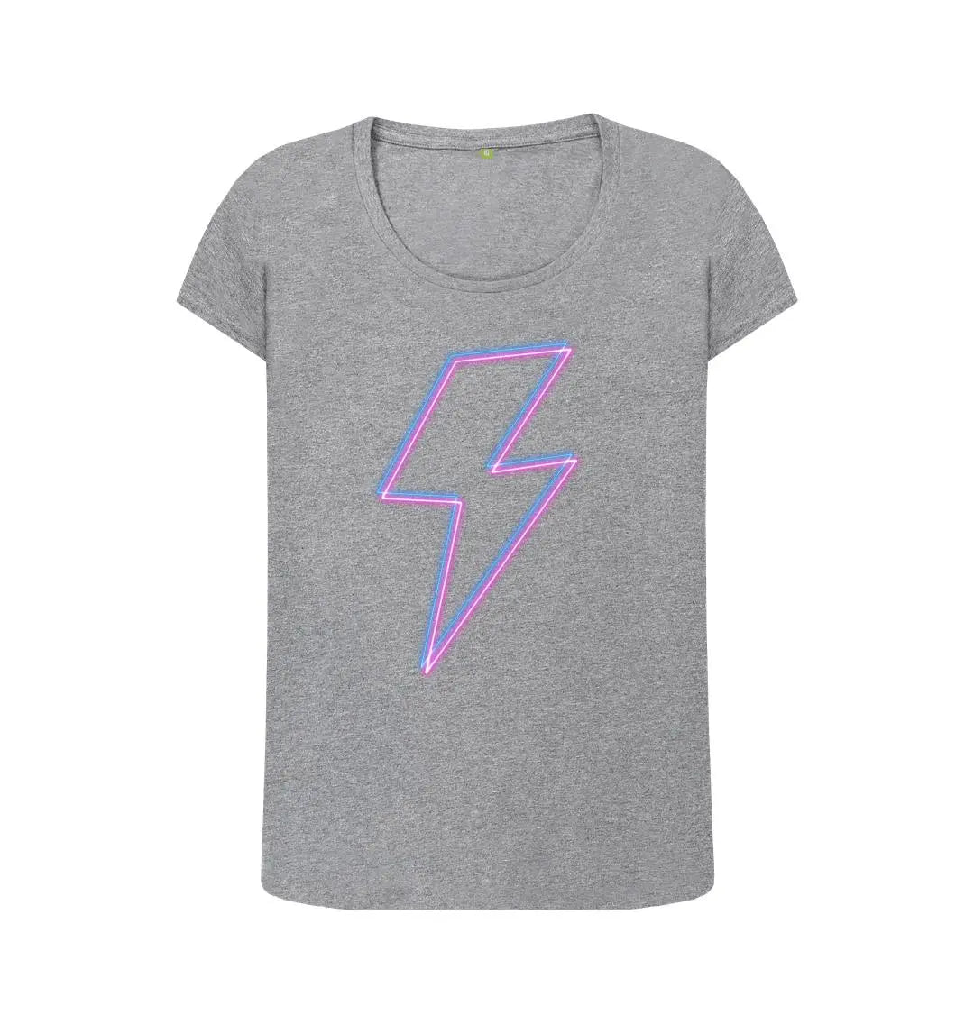Neon lightning bolt scoop neck t-shirt - Trend Tonic