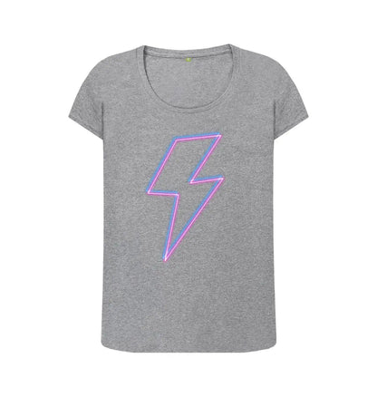 Neon lightning bolt scoop neck t-shirt - Trend Tonic