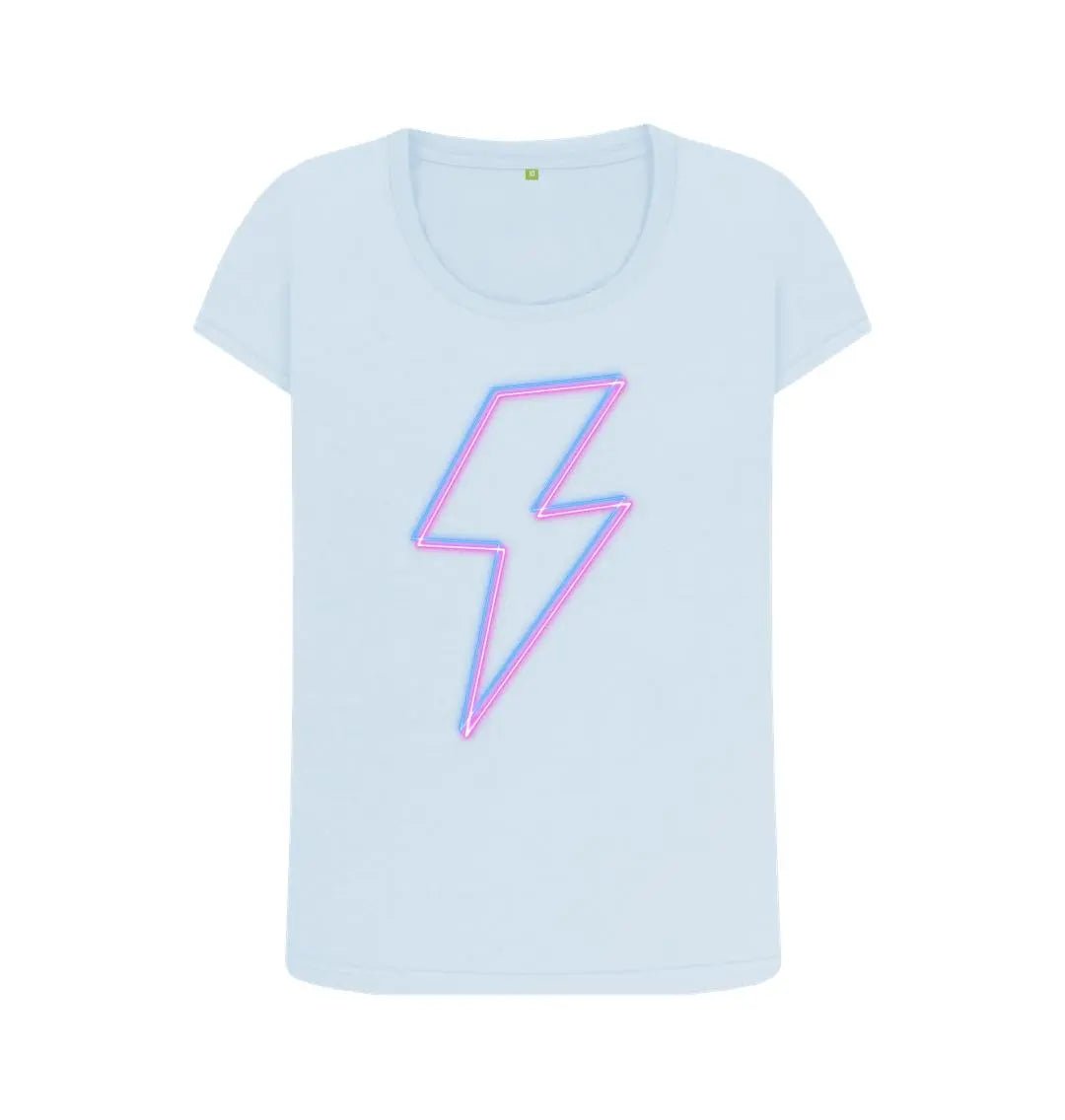 Neon lightning bolt scoop neck t-shirt - Trend Tonic