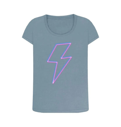 Neon lightning bolt scoop neck t-shirt - Trend Tonic