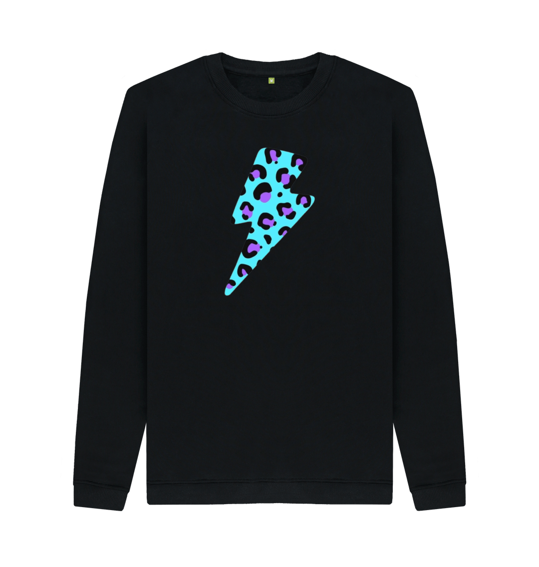 Black Printed Sweater Front