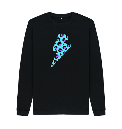 Black Printed Sweater Front
