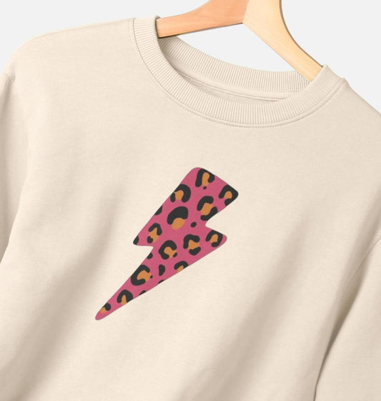 Red and orange leopard print lightning bolt unisex sweater Trend Tonic