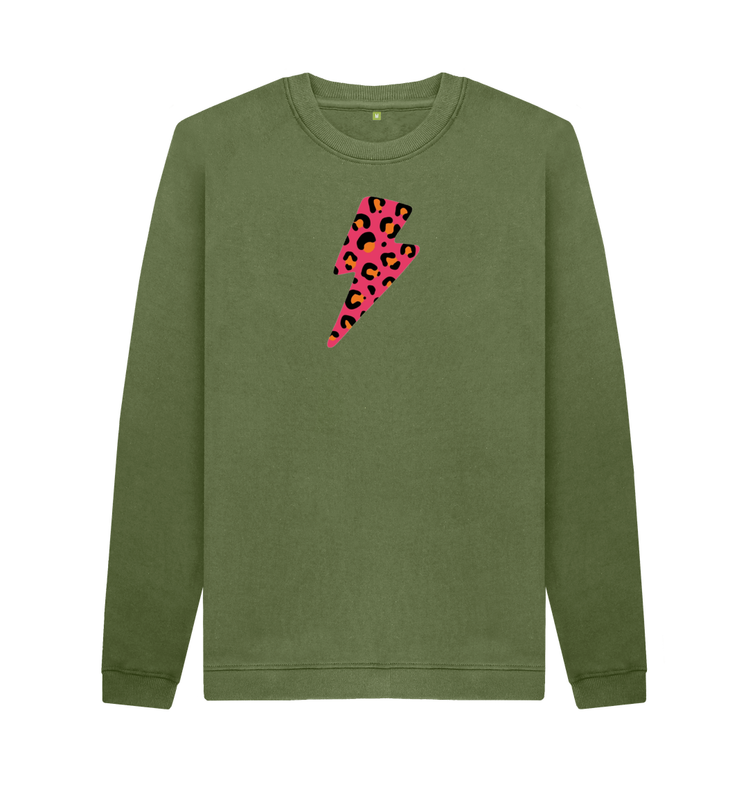 Khaki Printed Sweater Front