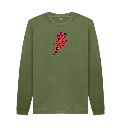 Khaki Printed Sweater Front