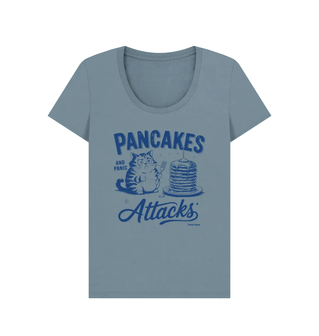 Pancakes and panic attacks scoop neck t-shirt - Trend Tonic