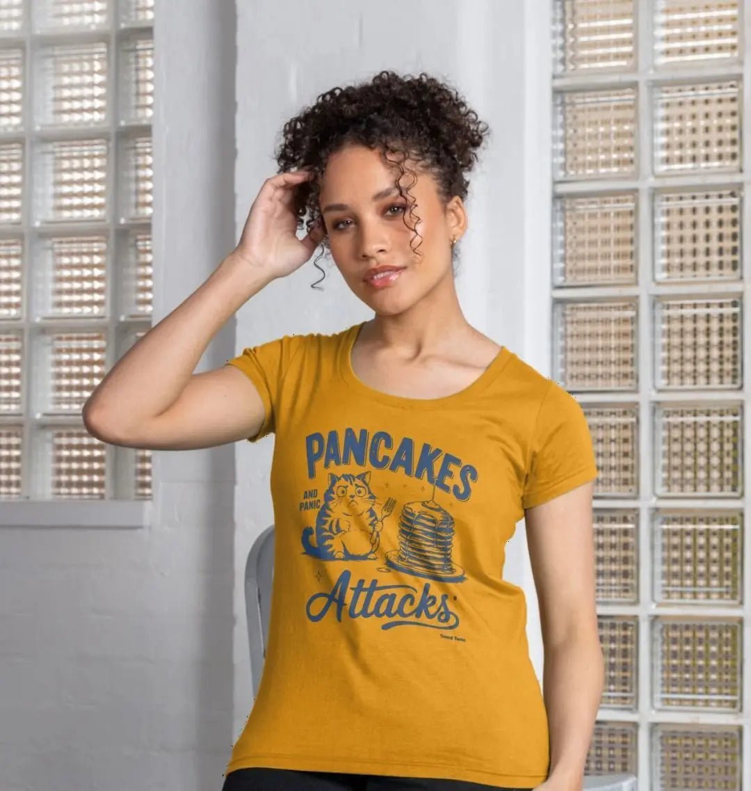 Pancakes and panic attacks scoop neck t-shirt - Trend Tonic