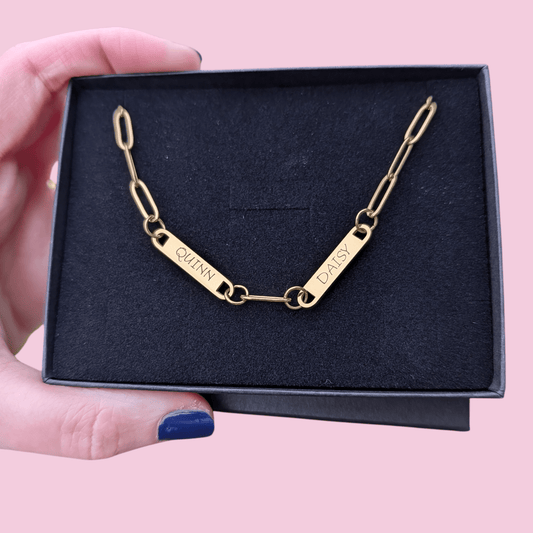 Paperclip engraved name necklace - Trend Tonic