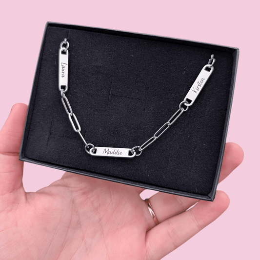 Paperclip engraved name necklace - Trend Tonic