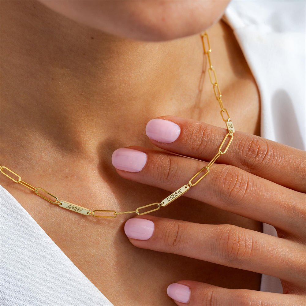 Paperclip engraved name necklace - Trend Tonic